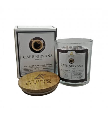 Café Nirvana Botanic Candle with Wooden Wick